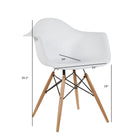 Nicer Furniture Eiffel Style Armchair with Natural Wood Legs - White - 2 Pack-Easy to assemble - Just follow the instruction with the package.