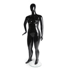 Can-Bramar RPPF-2 Plus Size  Female Abstract Fibreglass Mannequin  - Glass Base - Glossy Black-Removable arms, hands, one leg and the torso at the hip