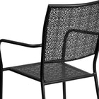 Flash Furniture Black Indoor-Outdoor Steel Patio Arm Chair with Square Back-Black Powder Coat Finish