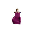 Uncaged Ergonomics STASH Chaise enfant pliante rembourrée avec rangement intégré, pouf (ROSE)-4