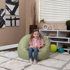 Flash Furniture Small Green Dot Kids Bean Bag Chair-Machine Washable Removable Slip Cover