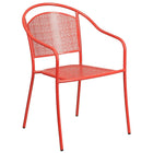 30'' Round Coral Indoor-Outdoor Steel Folding Patio Table Set with 4 Round Back Chairs [CO-30RDF-03CHR4-RED-GG]-4