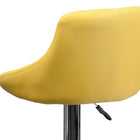 Flash Furniture 18 1/2" x 19" Vinyl Adjustable Height Bar Stool with Chrome Base, Yellow, 2 Pack-Height Adjustable Seat with Gas Lift