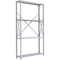 Metalware RK287 Boltless Shelving Unit, 4-Shelves, 48" x 18" x 88", Light Grey-Adjustable shelving system that provides high strength, yet economical storage capacity for your needs