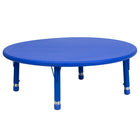 Flash Furniture 45" Round Blue Plastic Height Adjustable Activity Table-Popular Round Activity Table