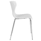 Flash Furniture Lowell Contemporary Design White Plastic Stack Chair - White-White Plastic Finish