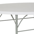 Flash Furniture 72" Round Bi-Fold Granite Plastic Banquet & Event Folding Table with Carrying Handle - White-Seats up to 8 Adults