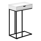 Monarch Specialties - 3770 Table D'Appoint - 25 po H/Blanc/Metal Noir-Dimensions du produit : 15,75 pouces L x 9,45 pouces L x 24 pouces H