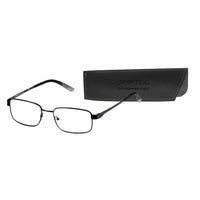 Sportex +2.00 Blue Light Reading Glasses - Stainless Steel Frame-Contemporary rectangular unisex frame is made of durable, lightweight, and flexible stainless steel; comes in sport blue color
