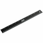 JAM PAPER - Regle en acier inoxydable avec envers antiderapant, 12", noir, paquet de 12-Couleur : Acier inoxydable noir