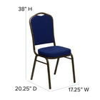 Flash Furniture – Chaises empilables Hercules de la série Crown avec motifs bleu marin et cadre en or, 4/pqt-Coussin de siège épais de 2,5 pouces