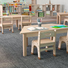 Flash Furniture Bright Beginnings Commercial Grade Wooden Trapezoid Preschool Classroom Activity Table-Assembles in 20 Minutes or Less