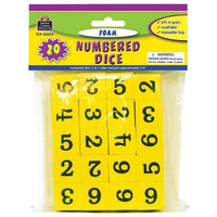 Teacher Created Resources 1-6 Foam Numbered Dice, Grade K-4, 60 Pack-Square edges stop the dice from rolling too far