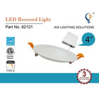 Northern Stars 10W Coolwhite LED Ultra-Thin Down Light, 4", 2 Pack-10W
