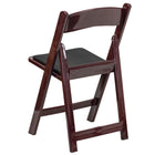 Flash Furniture – Chaise pliante en vinyle 4LIE1MAH, noir/rouge/acajou-Conception légère