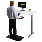 Uncaged Ergonomics 60" RISE-UP Electric Height Adjustable Desk - White MDF/Grey-Some assembly required, item comes in 2 boxes (Frame/Desktop)