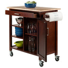 Winsome Wood Marissa Kitchen Cart (94543)-Two locking wheels