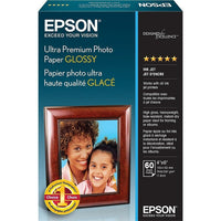 Epson Ultra Premium Photo Paper, 4" x 6", Glossy, 60/Pack-Weight: 79 lb. (297 gsm)