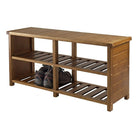 Winsome Keystone Shoe Bench, Teak-Can store about 8 pairs of shoes on average