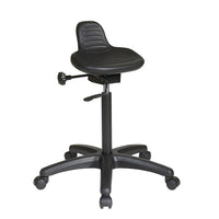 Nicer Furniture Saddle Seat Stool with Seat Angle Adjustment and Dual Wheel Carp-Seat Angle Adjustment
