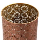 CTG Metallic Laser Cut Candle Holders, Honey Gold, 3 Pack-Features vintage vector circles to add a hint of texture to the candle holders