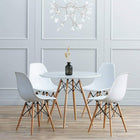 Nicer Furniture Eiffel Style Dining Table with 32" Table Top - White-White Wood