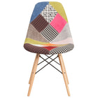 Flash Furniture - 2 pièces Chaise de la série Elon en tissu Milan patchwork avec pattes en bois-Ensemble de 2 chaises d'appoint auxiliaires