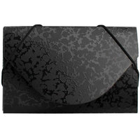 JAM PaperMD – Étui pour cartes professionnelles en plastique avec rabat rond, noir et composition noire, paquet de 5-Noir et composition noire