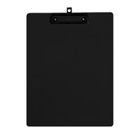 Geo Plastic Clipboard, Letter, 9" x 12", Black, 12 Pack-Clipboard made of strong plastic with retractable hook.