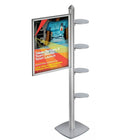 Azar Displays – Présentoir sur pied avec tablettes rondes (300296-SLV)-Dimensions : 28 haut. x 22 larg. (po)