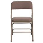 Flash Furniture HERCULES Series Curved Triple Braced & Double-Hinged Beige Fabric Metal Folding Chair-Padded Metal Folding Chair