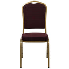 Flash Furniture HERCULES Series Crown Back Stacking Banquet Chair with Gold Frame - Burgundy Patterned Fabric-Multipurpose Banquet Chair