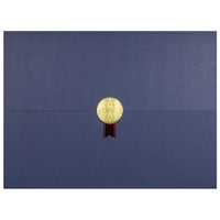 St. James Document/Certificate Holders - Gold Award Seal with Single Red Ribbon - Navy Blue - 5 Pack-Add ceremony, elegance and sincerity to the act of giving recognition