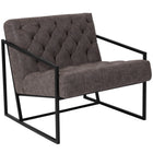 Flash Furniture HERCULES Madison Series Retro Grey Leather Tufted Lounge Chair-Retro Grey LeatherSoft Upholstery