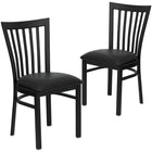 Flash Furniture HERCULES Series Black School House Back Metal Restaurant Chair - Black Vinyl Seat - 2 Pack-School House Back Design