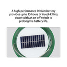 Bite Shield Solar-Powered Zapper Flying Insect Killer-Solar panel fully recharges the built-in battery with 8 hours of sunlight