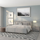 Flash Furniture Tribeca King Size Tufted Upholstered Platform Bed - Light Grey Fabric-Light Grey Fabric Upholstery