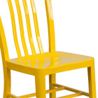 Flash Furniture Yellow Metal Indoor-Outdoor Chair-Adjustable Floor Glides