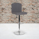 Flash Furniture Bellagio Contemporary Adjustable Height Barstool with Accent Nail Trim - Grey LeatherSoft - 2 Pack-Height Adjustable Seat with Gas Lift
