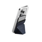 MOFT Snap-On Magnetic MagSafe Compatible Phone Wallet Stand for iPhone - Blue-Premium vegan blue leather