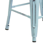 Flash Furniture Commercial Grade 24" High Backless Distressed Green-Blue Metal Indoor-Outdoor Counter Height Stool-Stack Quantity: 10