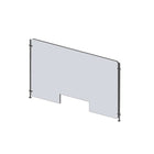 Mark Maker Rod Sneeze Guard - 35.5" W x 23.5" H panel 1/4" Clear Acrylic and 24" high aluminum rod set -with 4"x12" pass through-Optimal social distancing between two groups of people