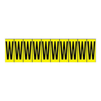 Accuform Signs Individual Letter "W" Markers, 1-15/16"H, Black on Yellow, 10 Characters/Sheet, (NCH602WYL)-Individual Letter; "W"