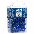 JAM Paper Colorful Push Pins - Round Head Map Thumb Tacks - Blue - 100 Pack-Quantity: 100 Push Pins