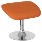 Flash Furniture Egg Orange Fabric Ottoman-Orange Fabric Upholstery