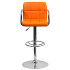 Flash Furniture – Tabouret de bar à hauteur ajustable de 20 x 18 po en vinyle, orange-Design à dossier mi-hauteur