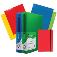JAM Paper Back To School Assortments, Red Classwork Pack, 4 Glossy Folders, 2 1.5 Inch Binders, 1 Journal, 7 Pack-Glossy 1.5 in Classwork Assortment Pack - Red