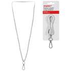 Staples Lanyard with Jewels - White/Pink-Swivel hook attaches to IDs, cards, and other items