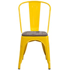 Flash Furniture Metal Stackable Chair with Wood Seat - Yellow-Set of 4 Stackable Bistro Style Chairs