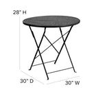 Flash Furniture 30'' Round Indoor-Outdoor Steel Folding Patio Table, Black (CO4BK)-Bar Height from Floor: 2.5''H